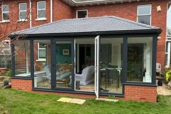 Double Hipped Conservatory Installation Exeter - Featured - Crownhill Conservatories Ltd Double Hipped Conservatory Installation Exeter - Featured - Crownhill Conservatories Ltd