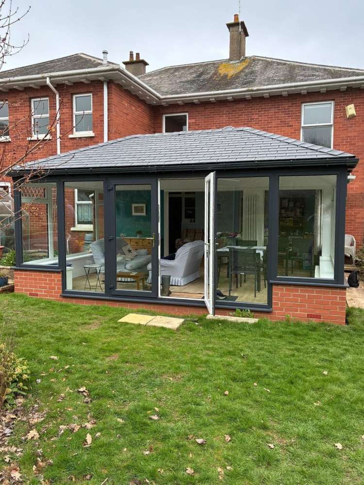 Double Hipped Conservatory Installation Exeter - Outside Image 1 - Crownhill Conservatories Ltd