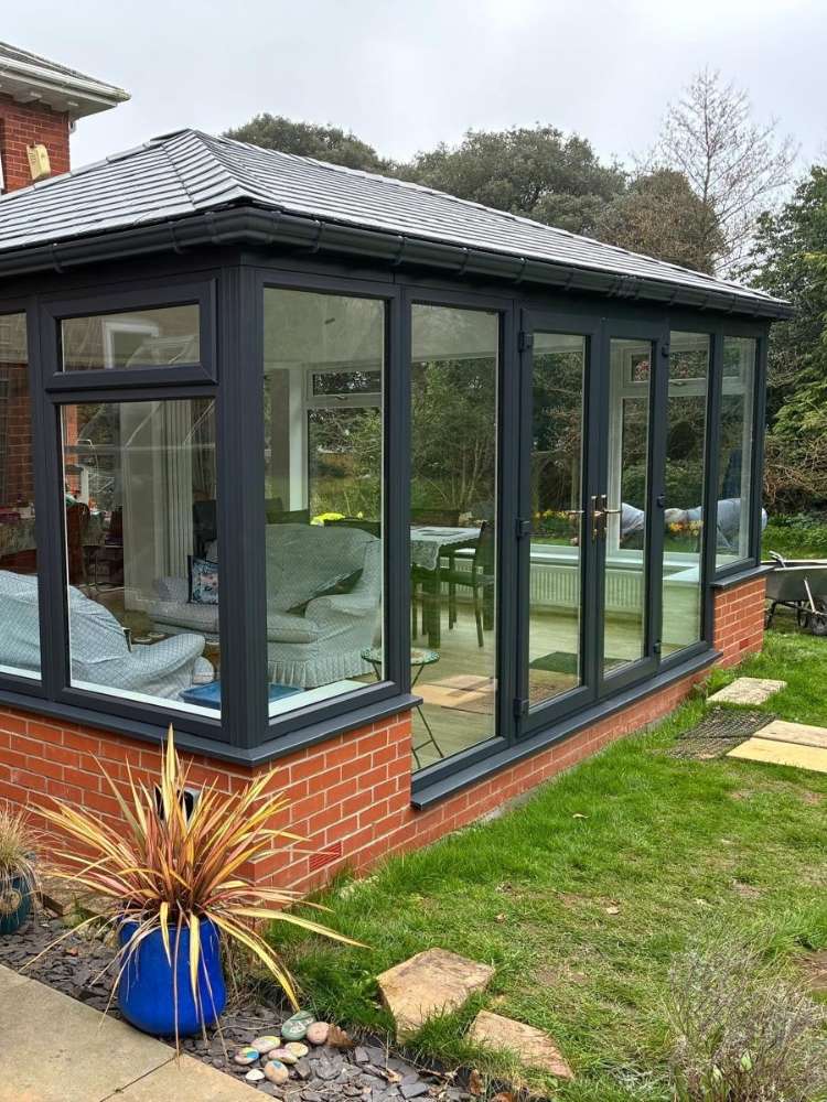 Double Hipped Conservatory Installation Exeter - Outside Image 2 - Crownhill Conservatories Ltd