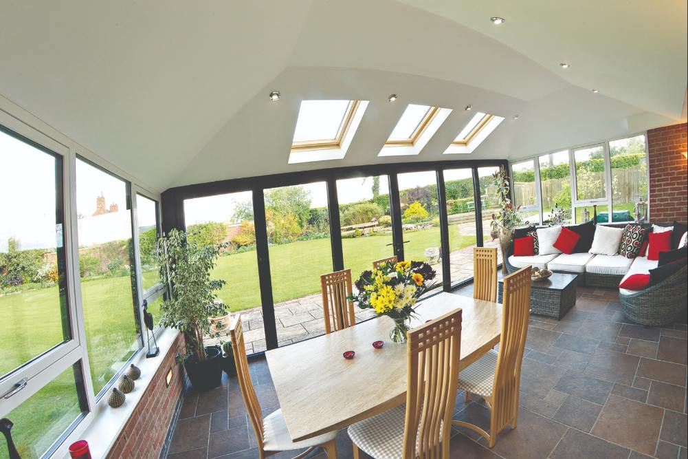 Gallery – Double Hipped Interior With Black Frames – Crownhill Conservatories Ltd Gallery - Double Hipped Interior With Black Frames - Crownhill Conservatories Ltd