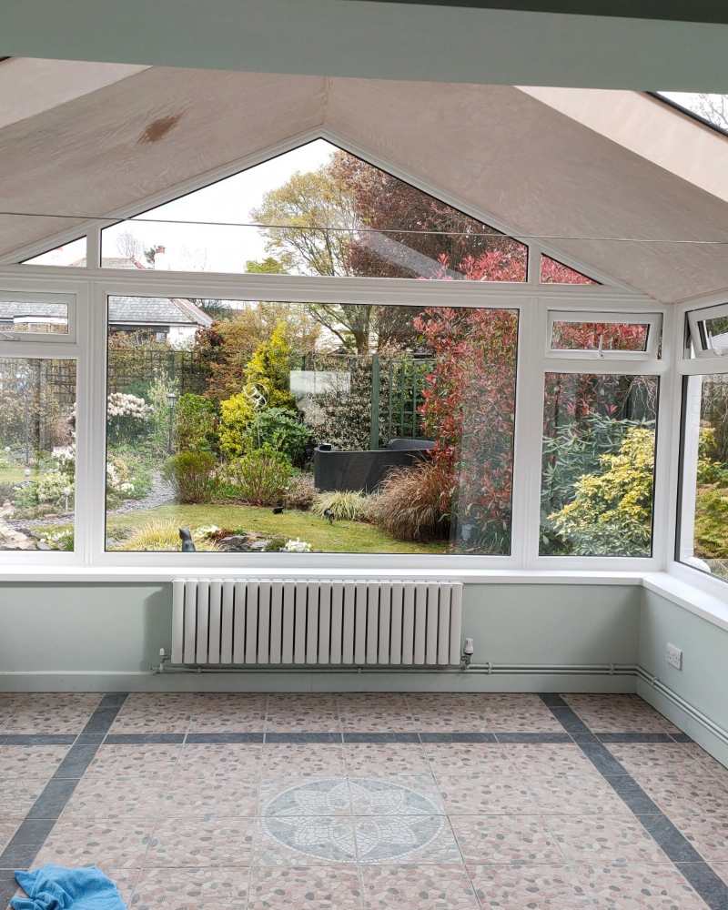 Gallery – Gable End Interior Looking into Garden – Crownhill Conservatories Ltd Gallery - Gable End Interior Looking into Garden - Crownhill Conservatories Ltd