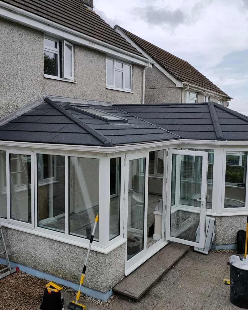 Gallery – P Shaped Conservatory With Slate Roof – Crownhill Conservatories Ltd Gallery - P Shaped Conservatory With Slate Roof - Crownhill Conservatories Ltd