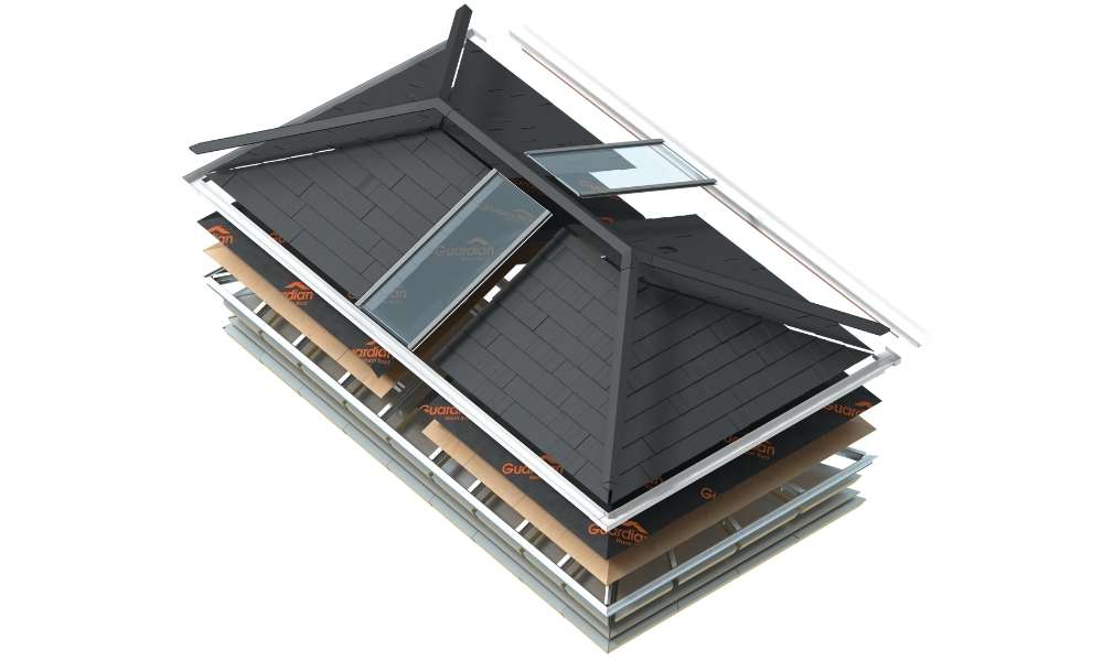 Guardian Warm Roof Plymouth - Exploded Roof Diagram - Crownhill Conservatories Ltd